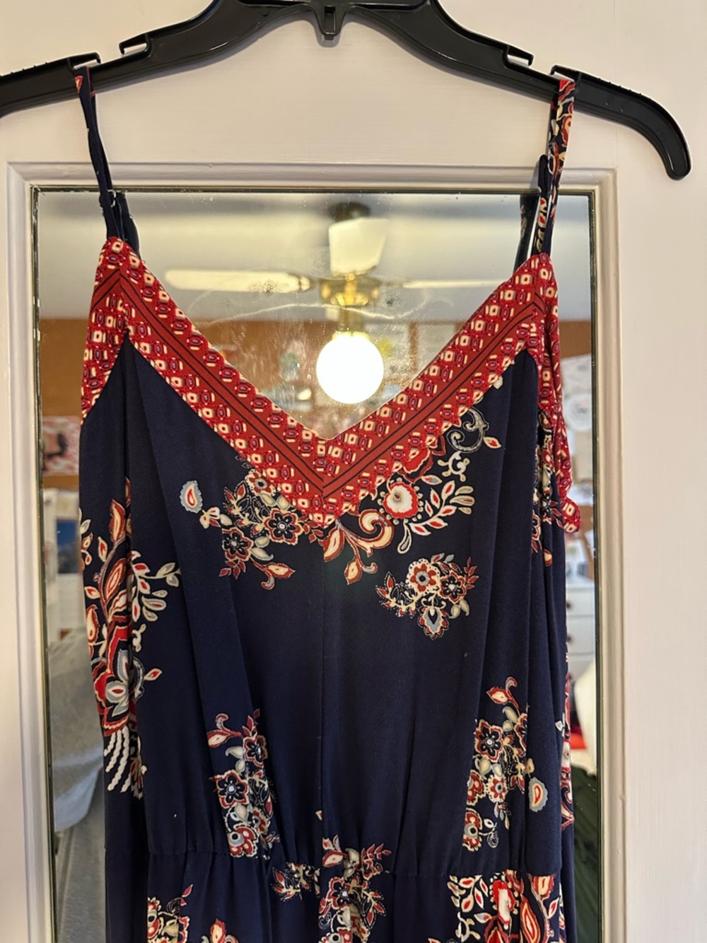 Xhilaration Navy Floral Handkerchief Hem Dress - Picture 2 of 5